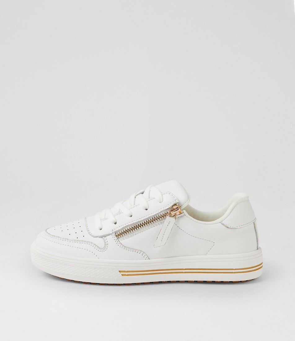 Animate White Leather Sneakers