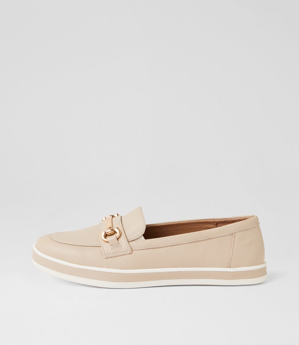 Ari Almond Leather Flat Shoes