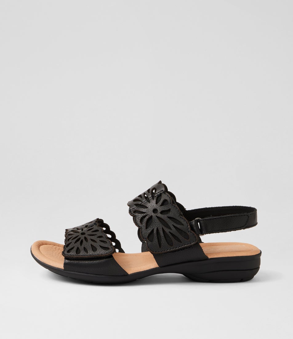 Beckhams Black Leather Sandals