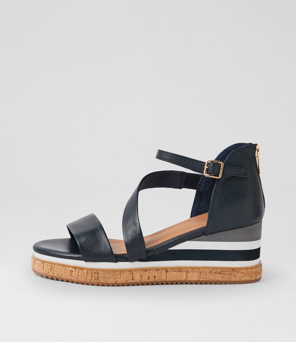 Bodhis Navy Leather Sandals Bodhis Navy Leather Sandals