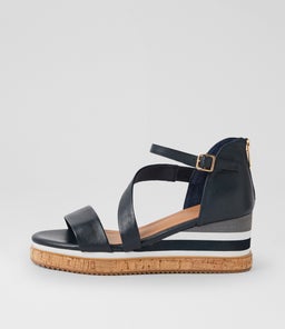 Bodhis Navy Leather Sandals Bodhis Navy Leather Sandals