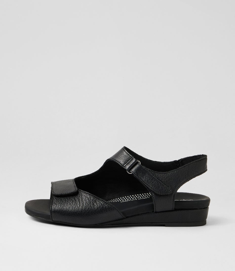 Jarrine Black Leather Sandals
