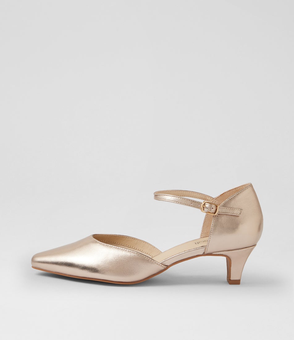 Louisas Champagne Leather Heels