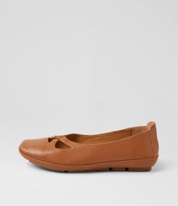 Vickiy Dark Tan Leather Flat Shoes Vickiy Dark Tan Leather Flat Shoes