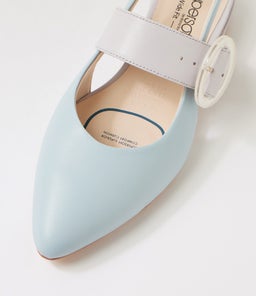 WRENNIE D SU DOVE BLUE SOFT GREY LEATHER