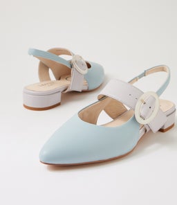 WRENNIE D SU DOVE BLUE SOFT GREY LEATHER