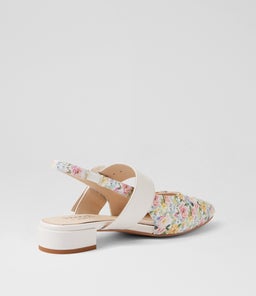 WRENNIE D SU GARDEN FLOWER WHITE LEATHER