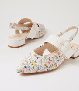 WRENNIE D SU GARDEN FLOWER WHITE LEATHER