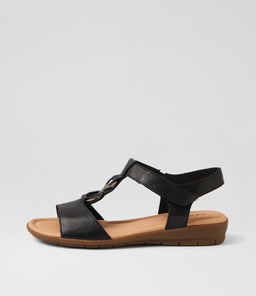 Felica Black Leather Sandals Felica Black Leather Sandals