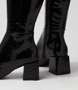 WOLF TH BLACK CROC EMBOSSED SMOOTH