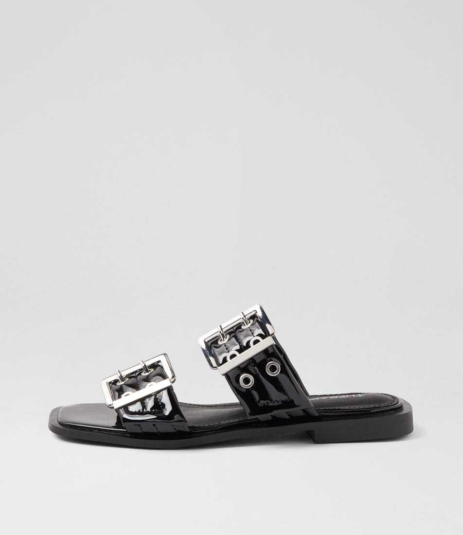 Ego Black Patent Pu Slides