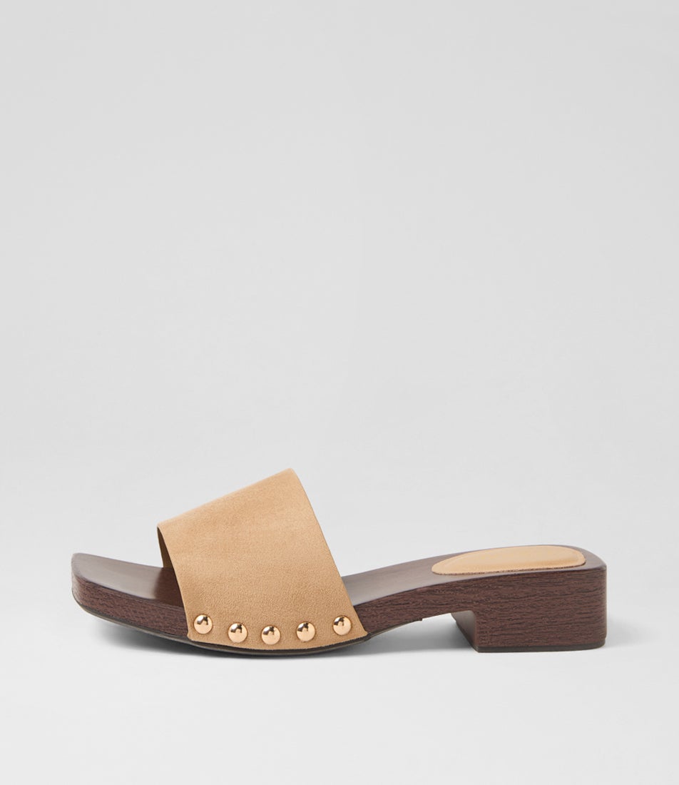 Zane Cashew Microsuede Sandals