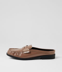 Atticus Mocha Crinkle Patent Synthetic Loafers Atticus Mocha Crinkle Patent Synthetic Loafers