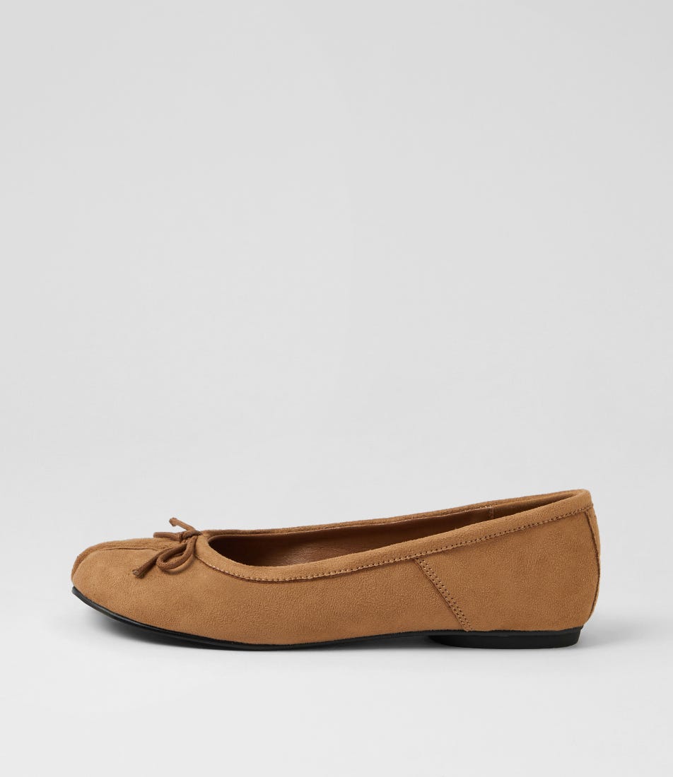 Hoshi Wheat Microsuede Ballet Flats