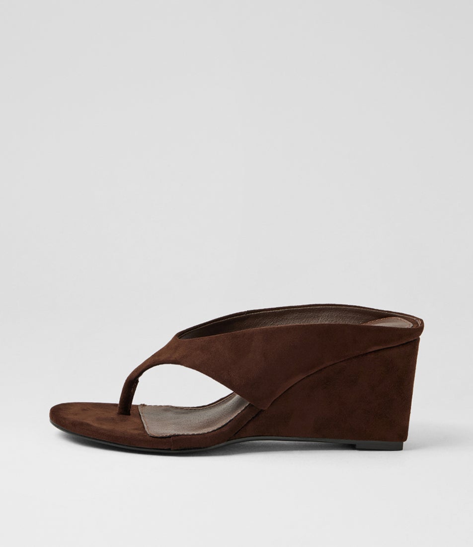 Sera Chocolate Microsuede Sandals