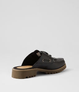 NOREEN MULE SHOE TM BLACK FULL GRAIN LEATHER