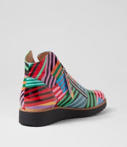 OHMY BLACK STRIPE MULTI PATENT LEATHER