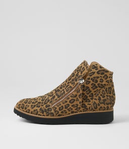 OHMY CAMEL LEOPARD BLACK SOLE SUEDE