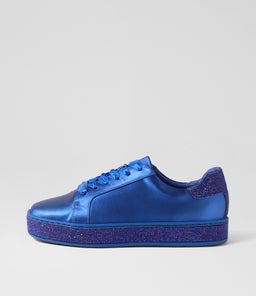 PLUMA COBALT SATIN COBALT LEATHER JEWELS