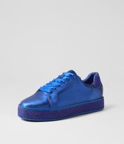 PLUMA COBALT SATIN COBALT LEATHER JEWELS