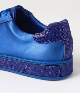 PLUMA COBALT SATIN COBALT LEATHER JEWELS
