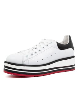 SIOBHAN WHITE BLACK TUMBLE LEATHER LEATHER