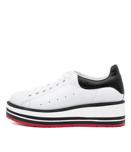 SIOBHAN WHITE BLACK TUMBLE LEATHER LEATHER
