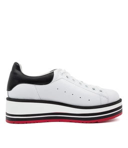 SIOBHAN WHITE BLACK TUMBLE LEATHER LEATHER