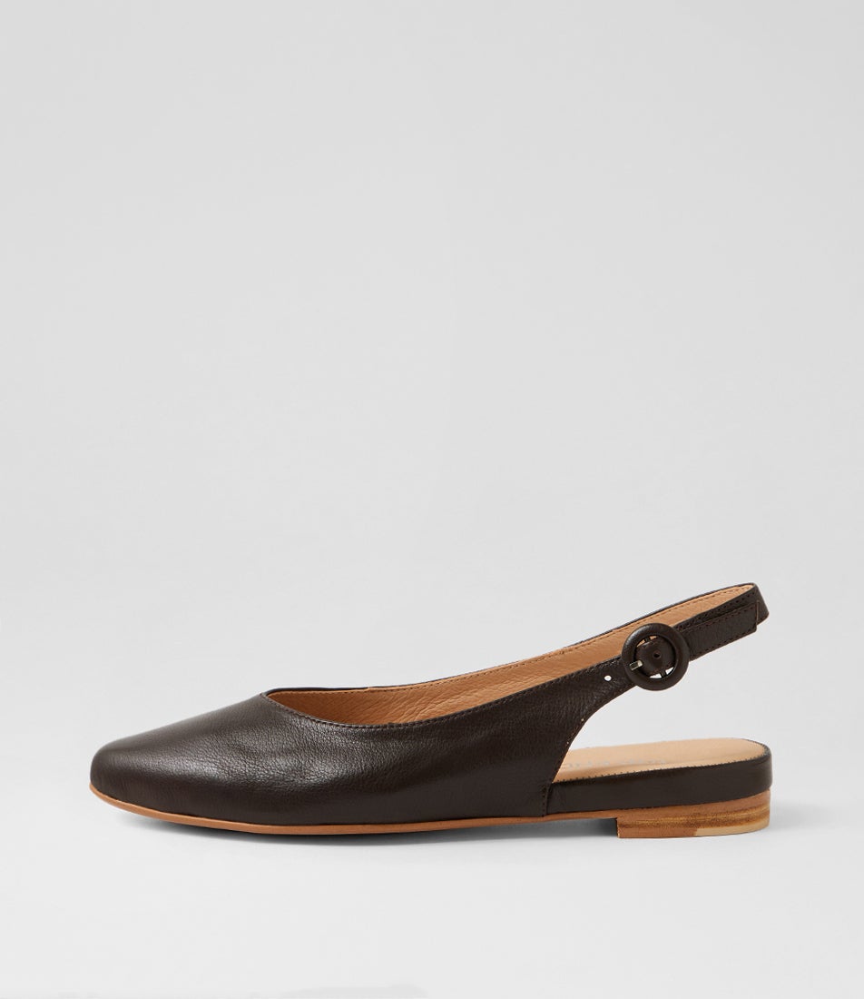 Fairy Choc Leather Flat Shoes