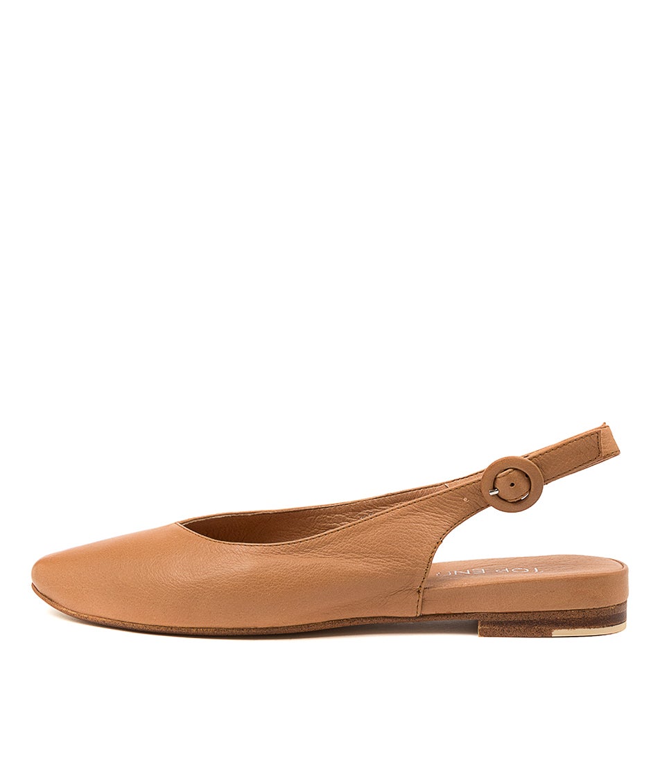 Fairy Dark Tan Leather Flat Shoes