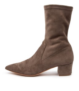 AUSTON TO TAUPE STRETCH MICROSUEDE
