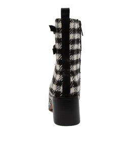 NORRISTA TO BLACK&WHITE CHECK BLACK FABRIC LEATHER