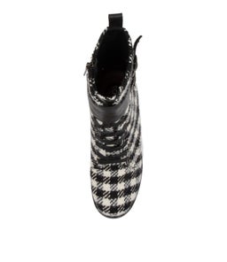 NORRISTA TO BLACK&WHITE CHECK BLACK FABRIC LEATHER