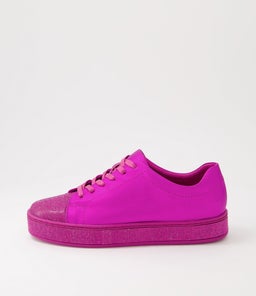 PURITY TO FUCHSIA SATIN METALLIC FUCHSIA LEATHER JEWELS