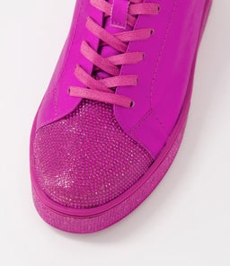 PURITY TO FUCHSIA SATIN METALLIC FUCHSIA LEATHER JEWELS