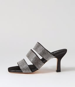 LOMME TO BLACK SHIMMER SILVER LEATHER JEWELS