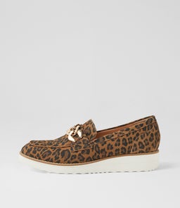 OZAMA TO CAMEL LEOPARD WHITE SOLE SUEDE