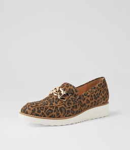 OZAMA TO CAMEL LEOPARD WHITE SOLE SUEDE