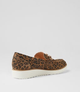 OZAMA TO CAMEL LEOPARD WHITE SOLE SUEDE