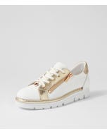 Elos White Gold Leather Sneakers