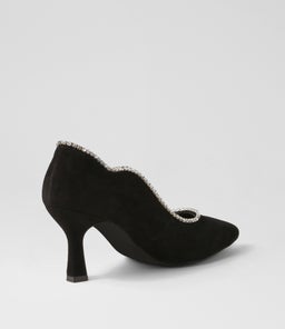 LIDDOL TO BLACK SILVER SUEDE JEWELS