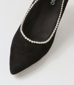 LIDDOL TO BLACK SILVER SUEDE JEWELS