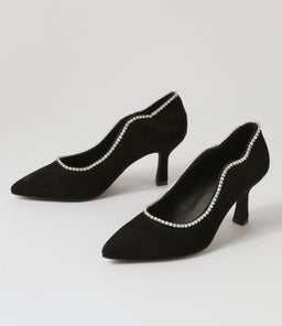LIDDOL TO BLACK SILVER SUEDE JEWELS