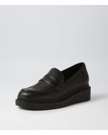 Zoafa Black Leather Loafers