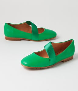 MAIRI TO BRT EMERALD METALLIC LEATHER ELASTIC