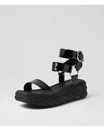 Rezso Black Patent Leather Sandals