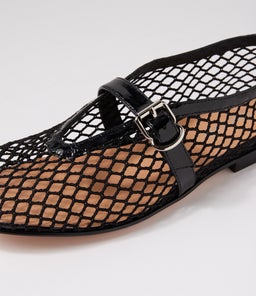 WALAIA TO BLACK BLACK PATENT MESH