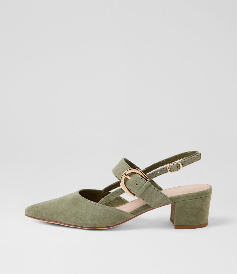 Asten Khaki Suede Heels Asten Khaki Suede Heels