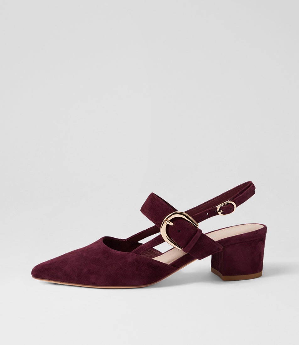 Asten Burgundy Suede Heels Asten Burgundy Suede Heels