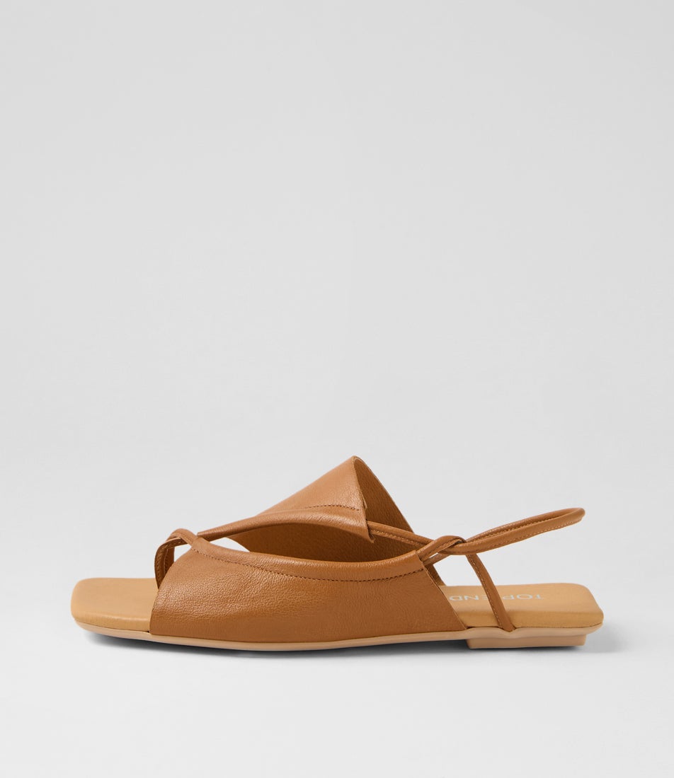 Egain Dark Tan Leather Sandals